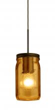 Besa Lighting J-MILO4AM-BR - Besa Pendant For Multiport Canopy Milo 4 Bronze Amber 1x40W Medium Base A15