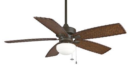 Tropical Three Light Oil Rubbed Bronze Ceiling Fan