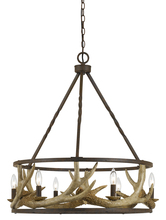 CAL Lighting FX-3618-6 - 31.5" Inch Resin and Metal Chandelier in Rust Finish