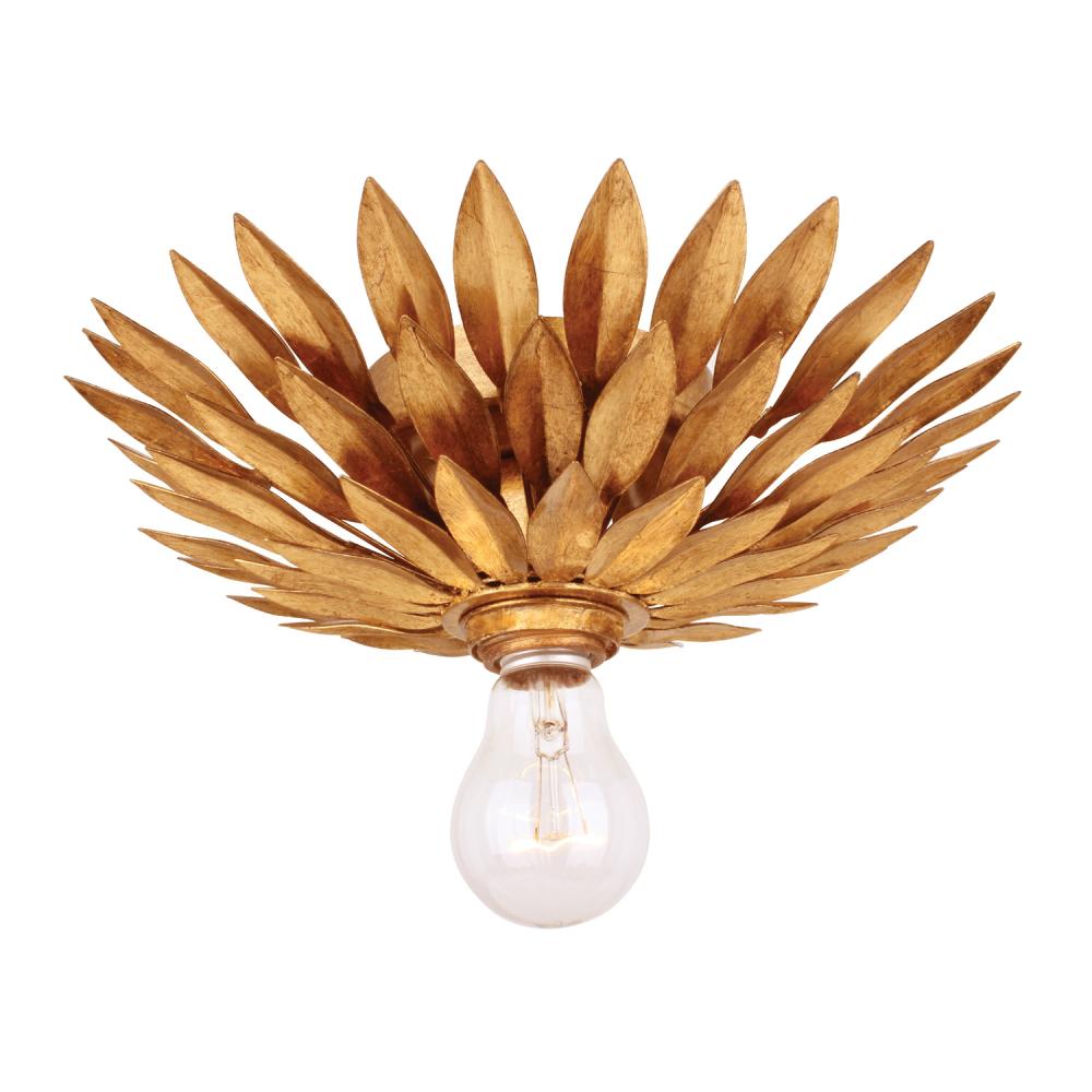 Broche 1 Light Antique Gold Flush Mount