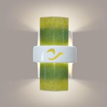 A-19 RE121-WG-LM-WET - South Beach Wall Sconce White Gloss and Lime (Outdoor/WET Location)