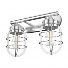 Hunter 19050 - Hunter Starklake Chrome 2 Light Bathroom Vanity Wall Light Fixture