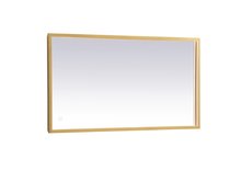 Elegant MRE61836BR - Pier 18x36 inch LED mirror with adjustable color temperature 3000K/4200K/6400K in brass