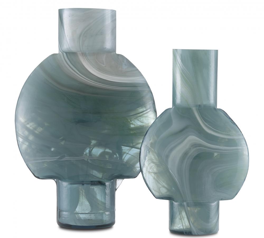 Lollipop Turquoise Glass Vases Set of 3